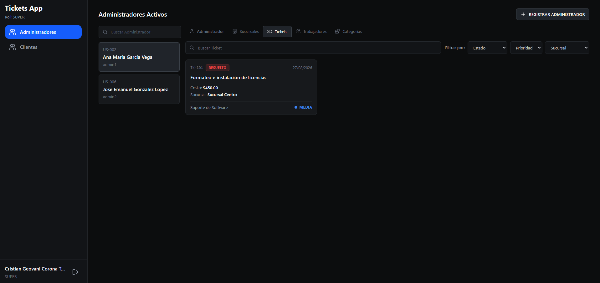 Gestor de Tickets